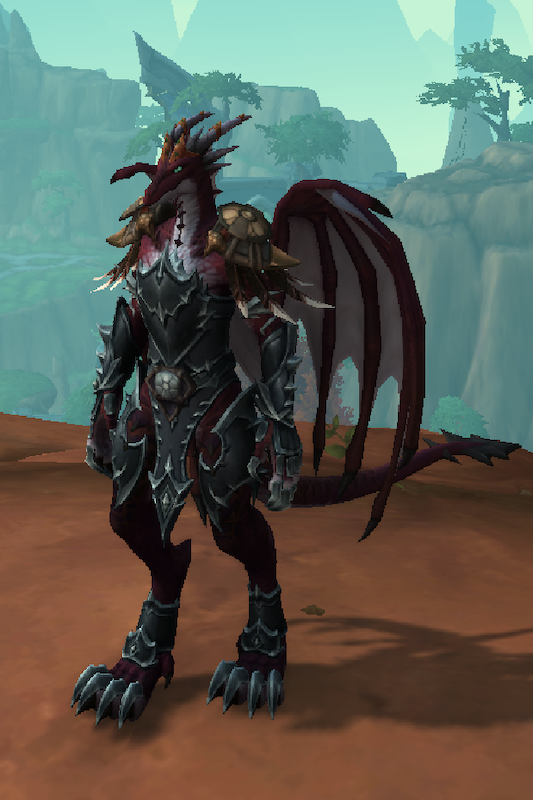 a drachthyr, another of Kelley's World of Warcraft characters